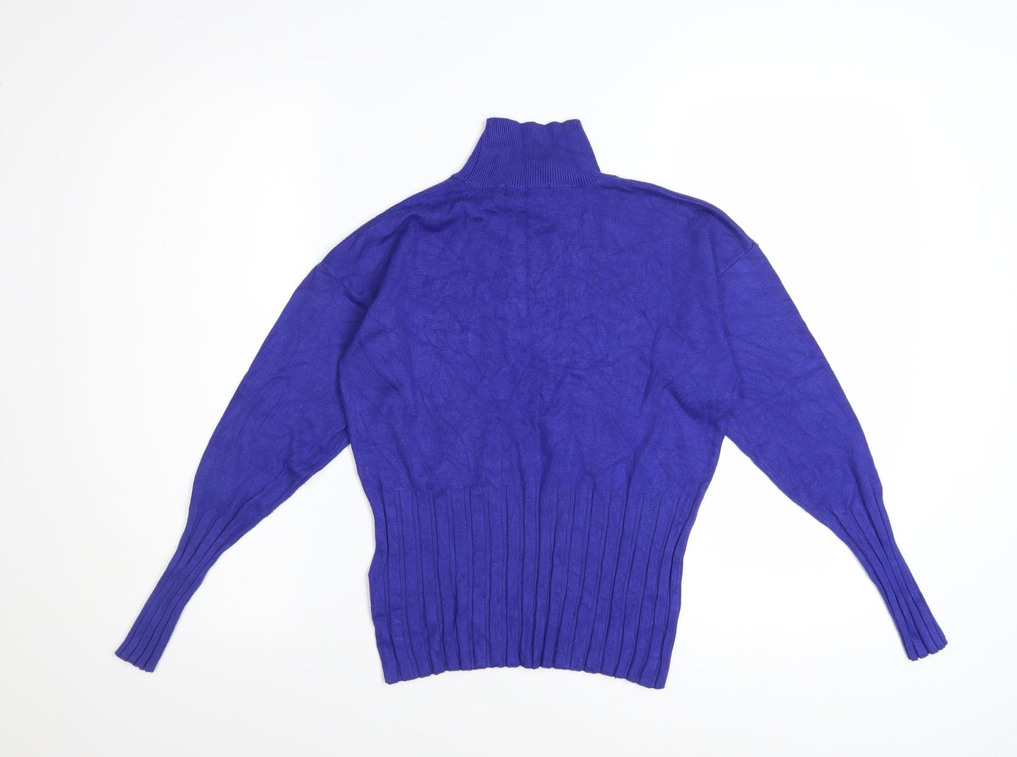 Marks and Spencer Women’s Blue Roll Neck Viscose Jumper Size 12