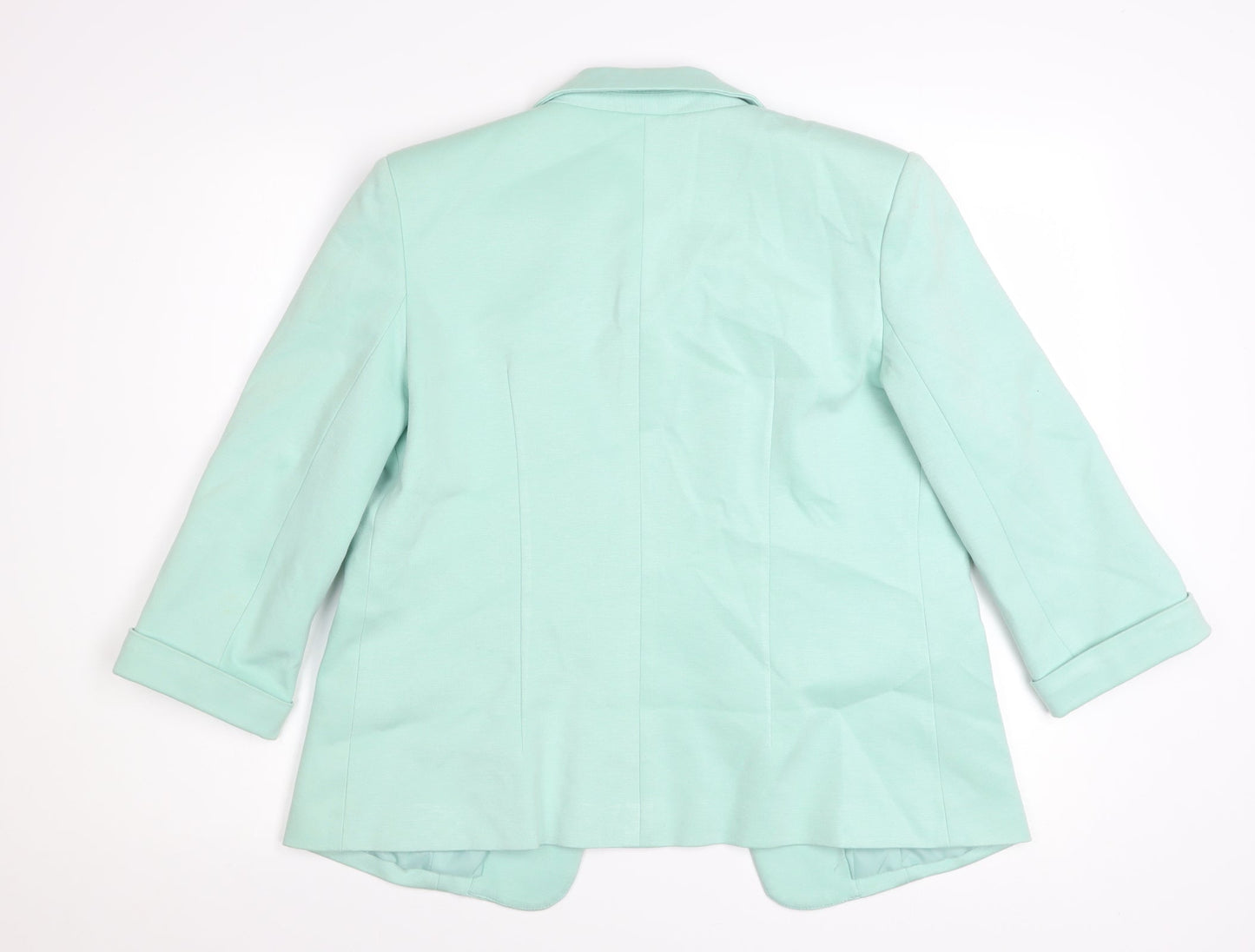 Missi London Women’s Green Blazer Size 12 3/4 Sleeve Lined Smart Jacket