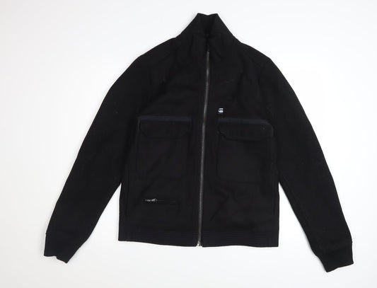 G-Star RAW Men's Black Wool Bomber Jacket Size S Full Zip Casual