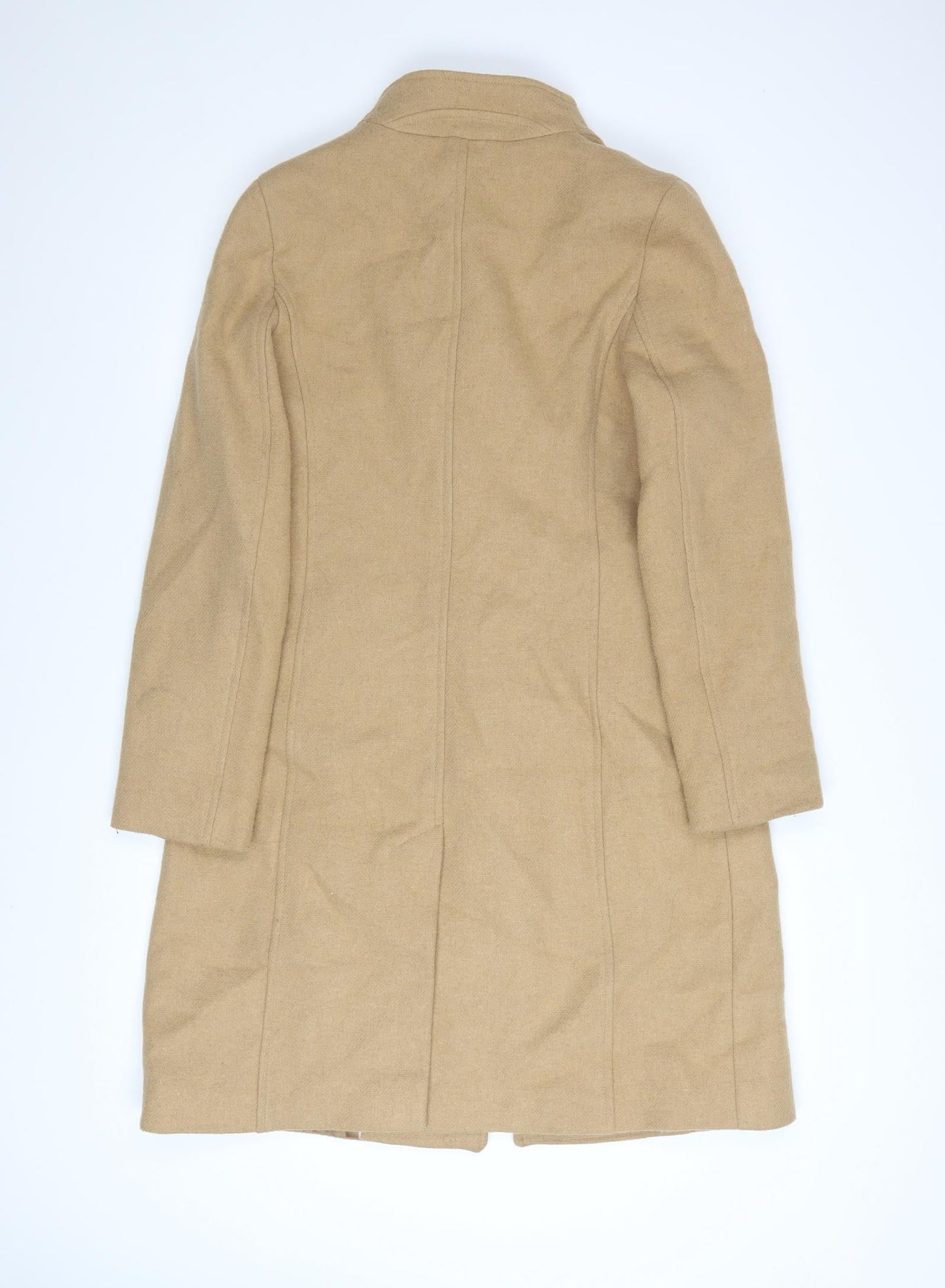 Monsoon Women’s Beige Wool Blend Long Overcoat Size 12