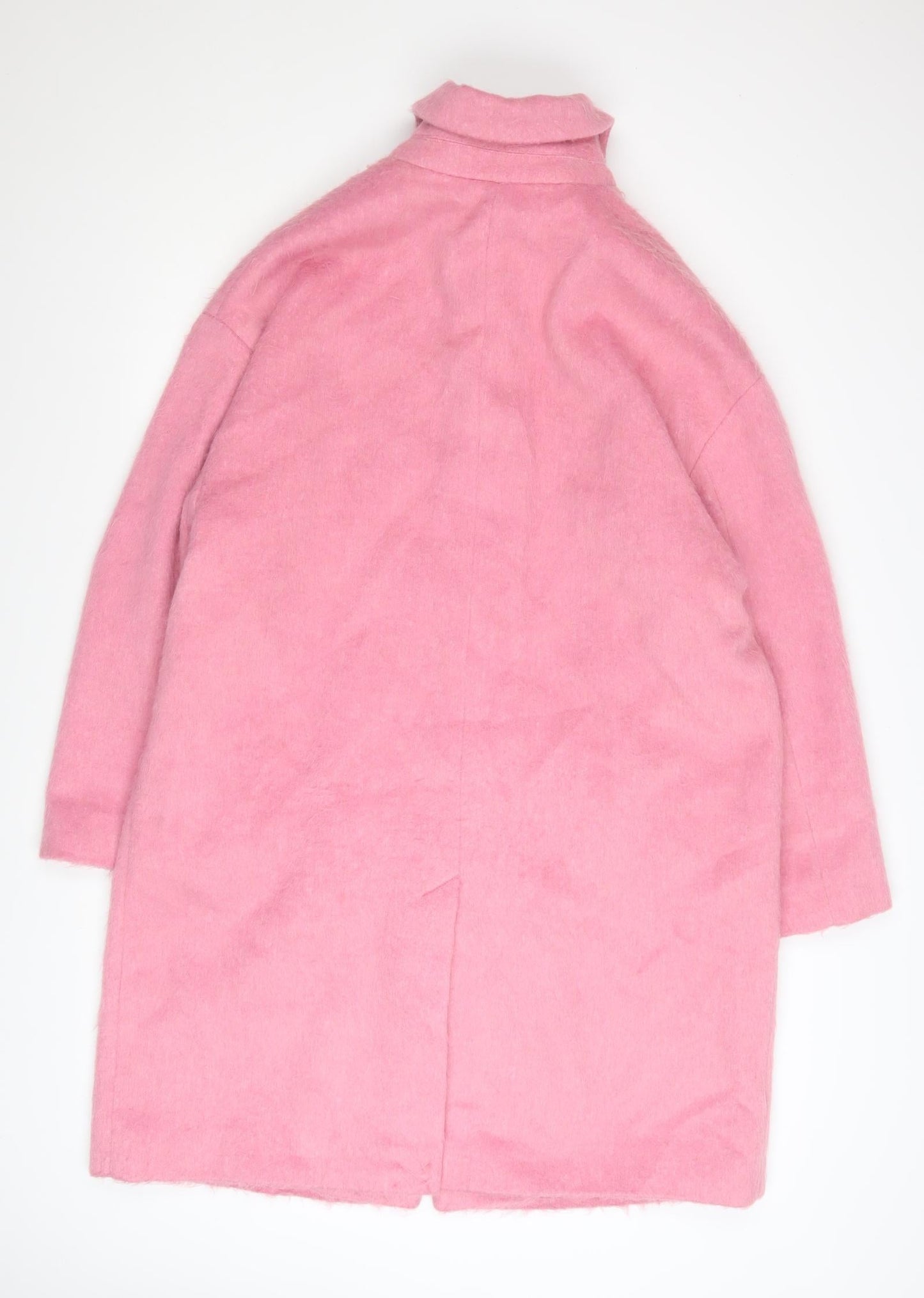 Marks and Spencer Women Pink Wool Blend Mid-Length Coat Size 14