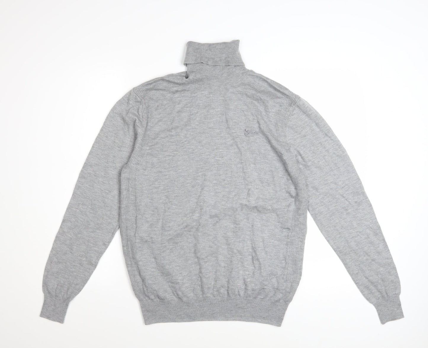 Guess Men's Grey Roll Neck Knit Jumper Size L