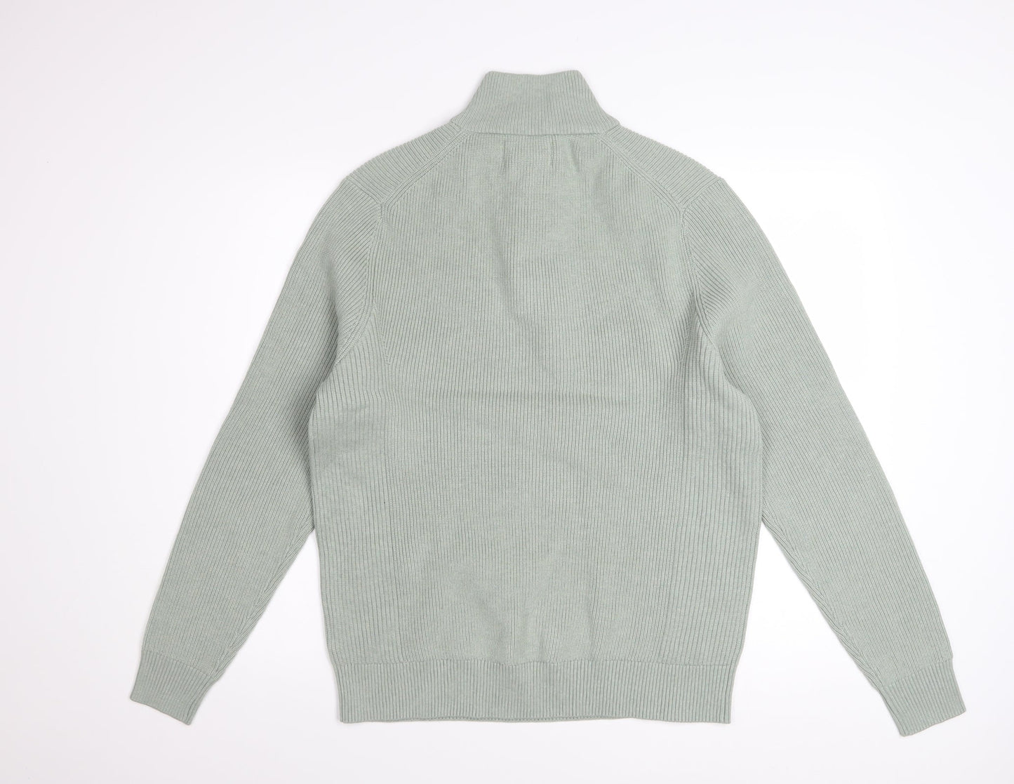 Marks and Spencer Men’s Green Half Zip High Neck Jumper Size M