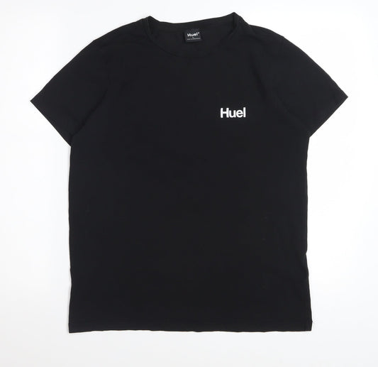 Huel Men's Black Crew Neck Cotton Blend T-Shirt Size L