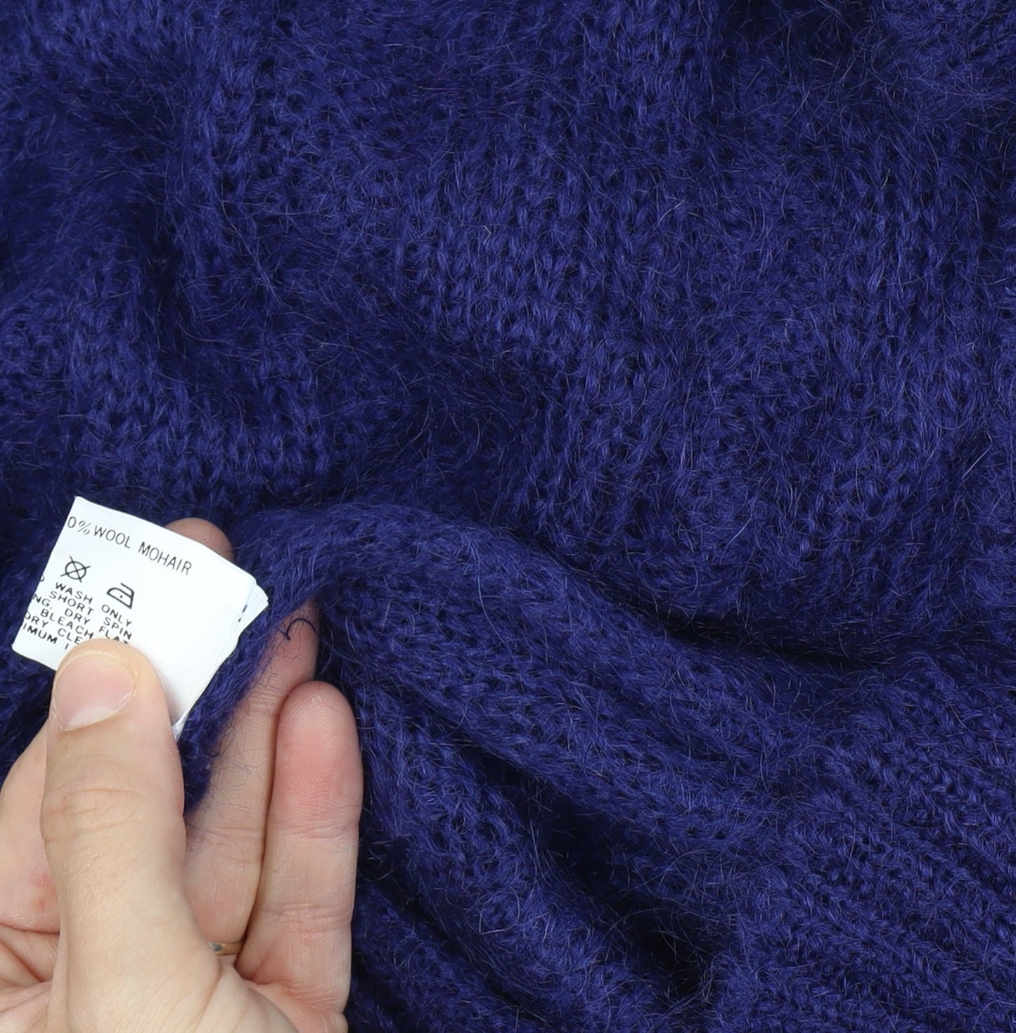 Emreco Women’s Blue Cable Knit Mohair Wool Cardigan M