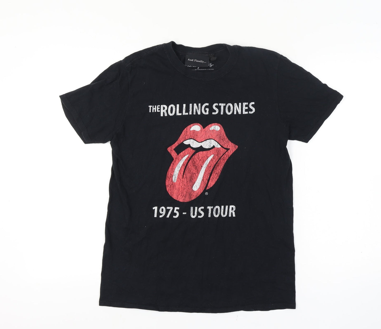 And Finally Men’s Black The Rolling Stones 1975 US Tour Graphic T-Shirt Size S