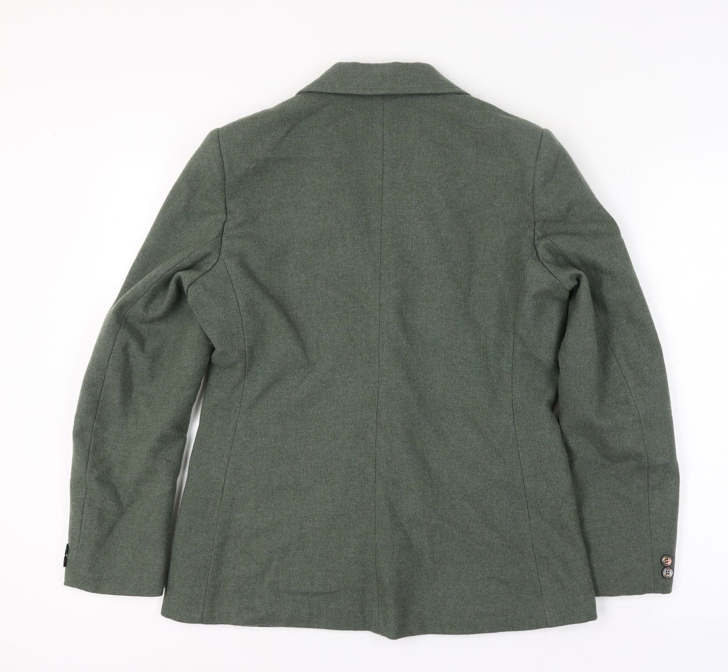 Glenscot Women Vintage Green Pure Wool Two-Button Blazer UK 16