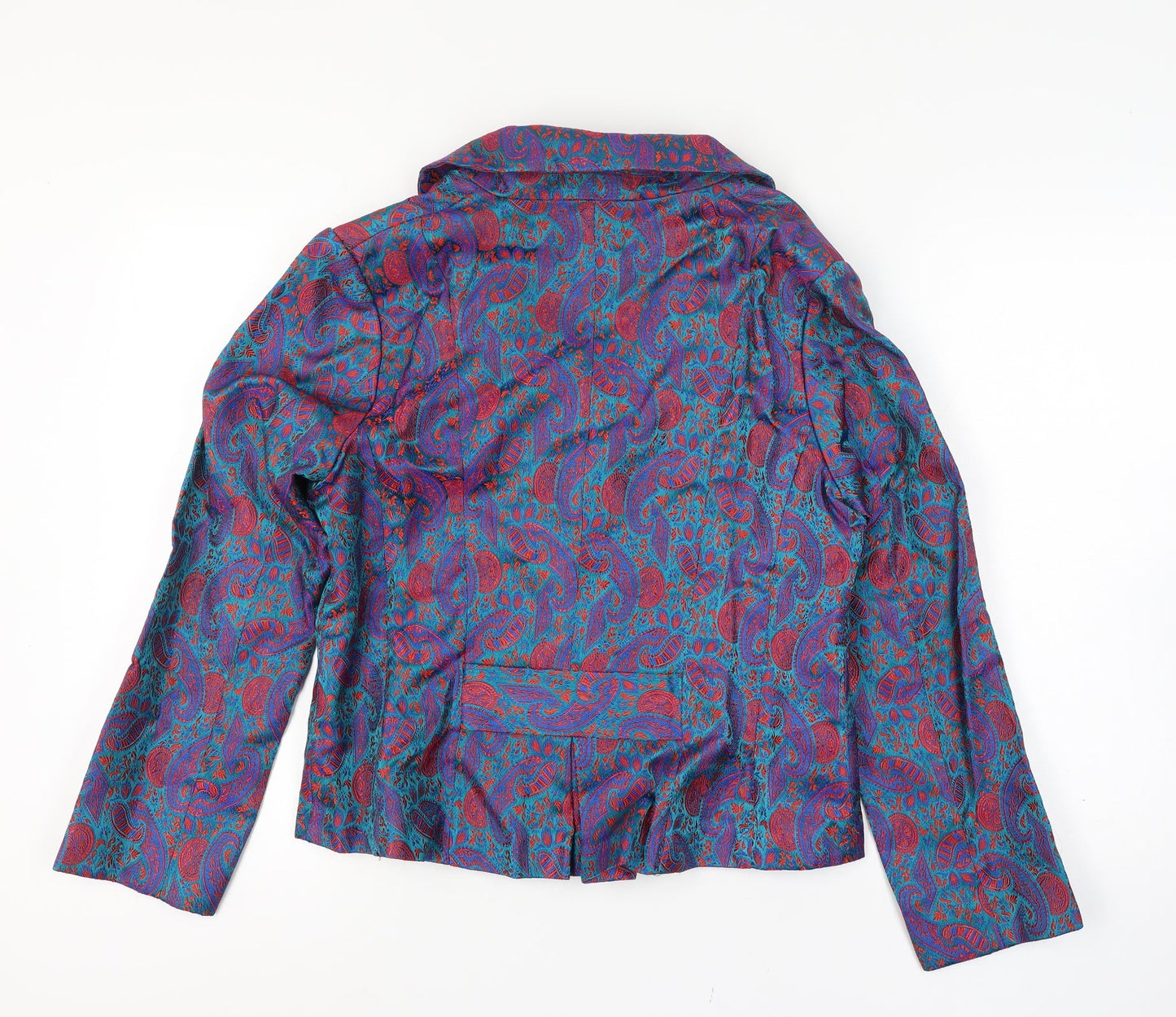 Women's Multicoloured Silk Blend Paisley Blazer Jacket Size 14