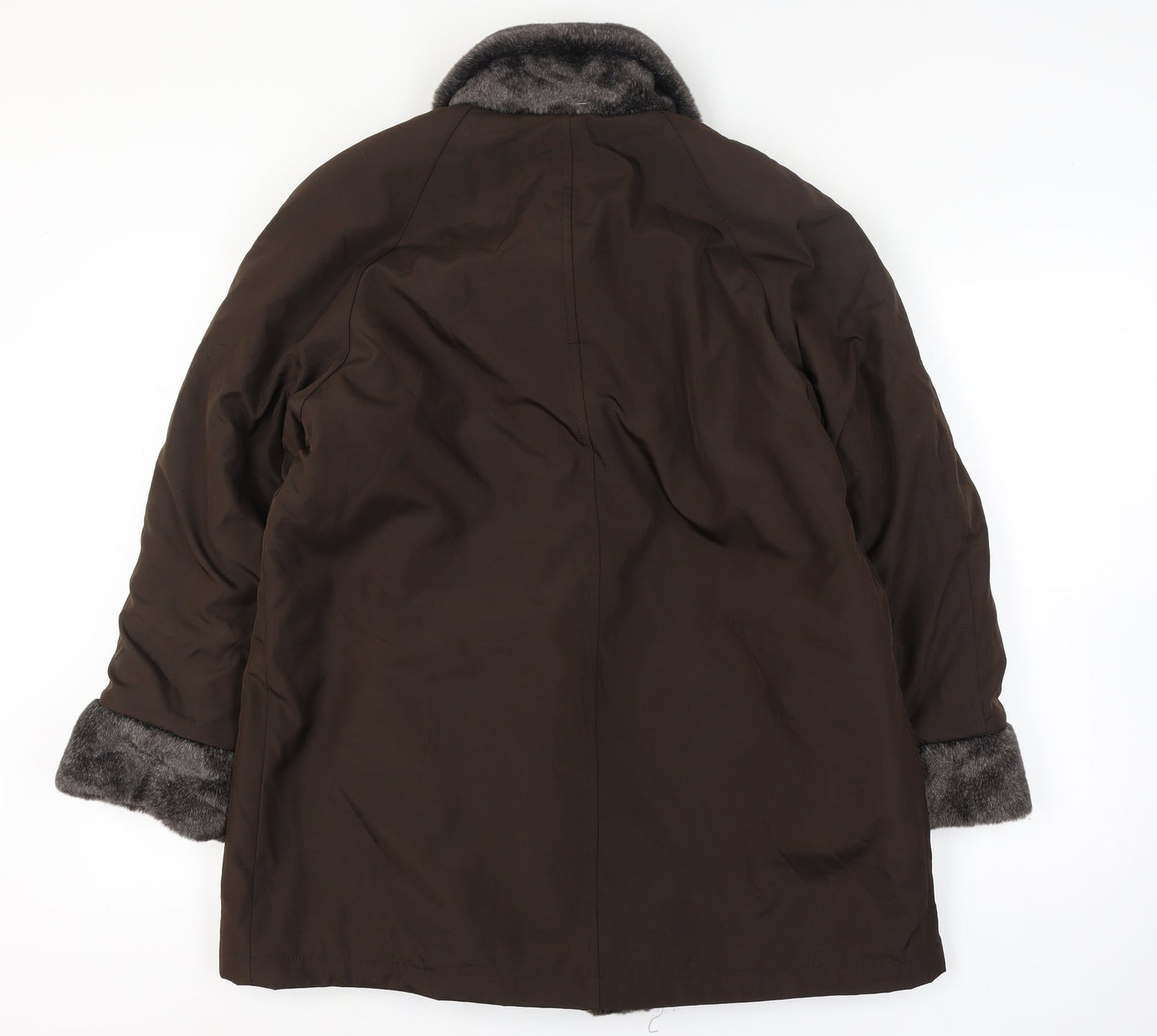 Reversible Apropos Women Brown Faux Fur Reversible Mid-Length Coat Size 6