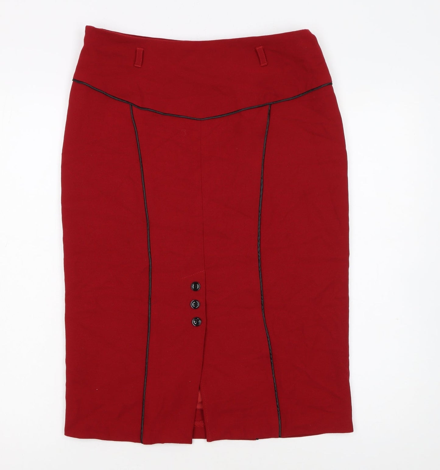 Marks and Spencer Women Red Pencil Skirt Size 10 Lined Workwear