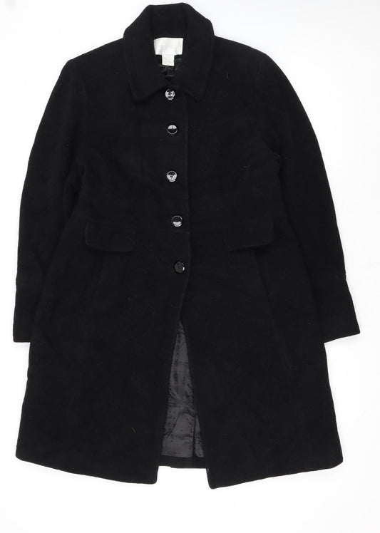 Worthington Women's Black Wool Blend Petite Medium Long Overcoat