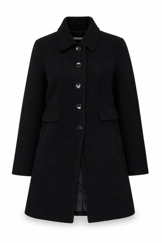 Worthington Women's Black Wool Blend Petite Medium Long Overcoat