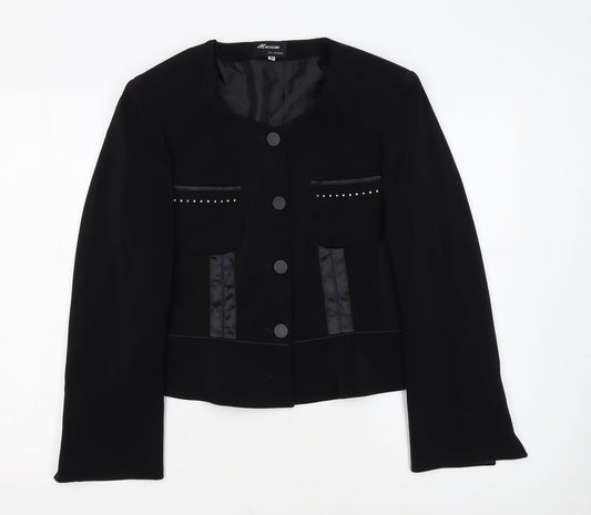 Maxim Women’s Black Tailored Single-Breasted Blazer Size 10