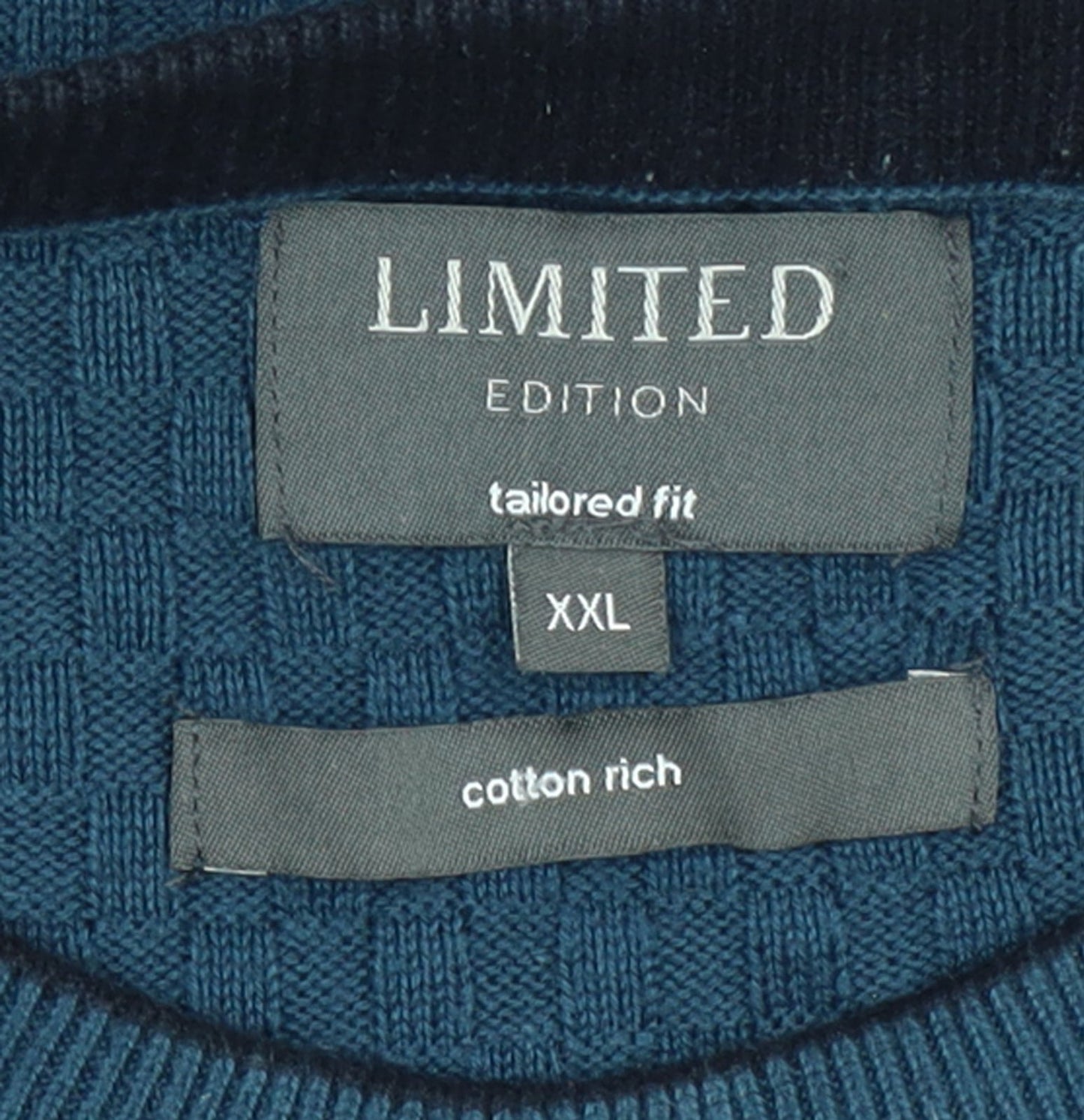 Marks and Spencer Men's Blue 2XL Cotton Crew Neck Pullover Jumper