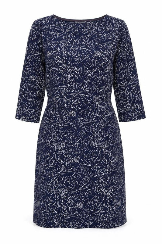 White Stuff Women's Blue Floral Long Sleeve Shift Dress Size 12