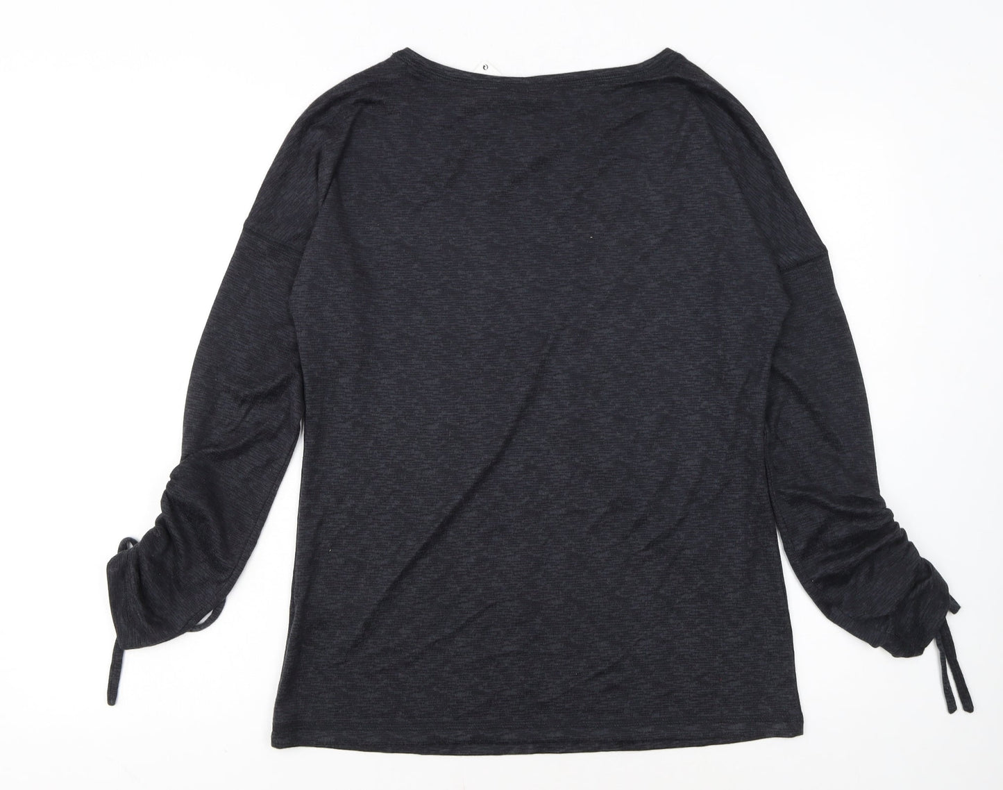 Marks and Spencer Women Grey Long Sleeve Jersey Pyjama Top Size 10