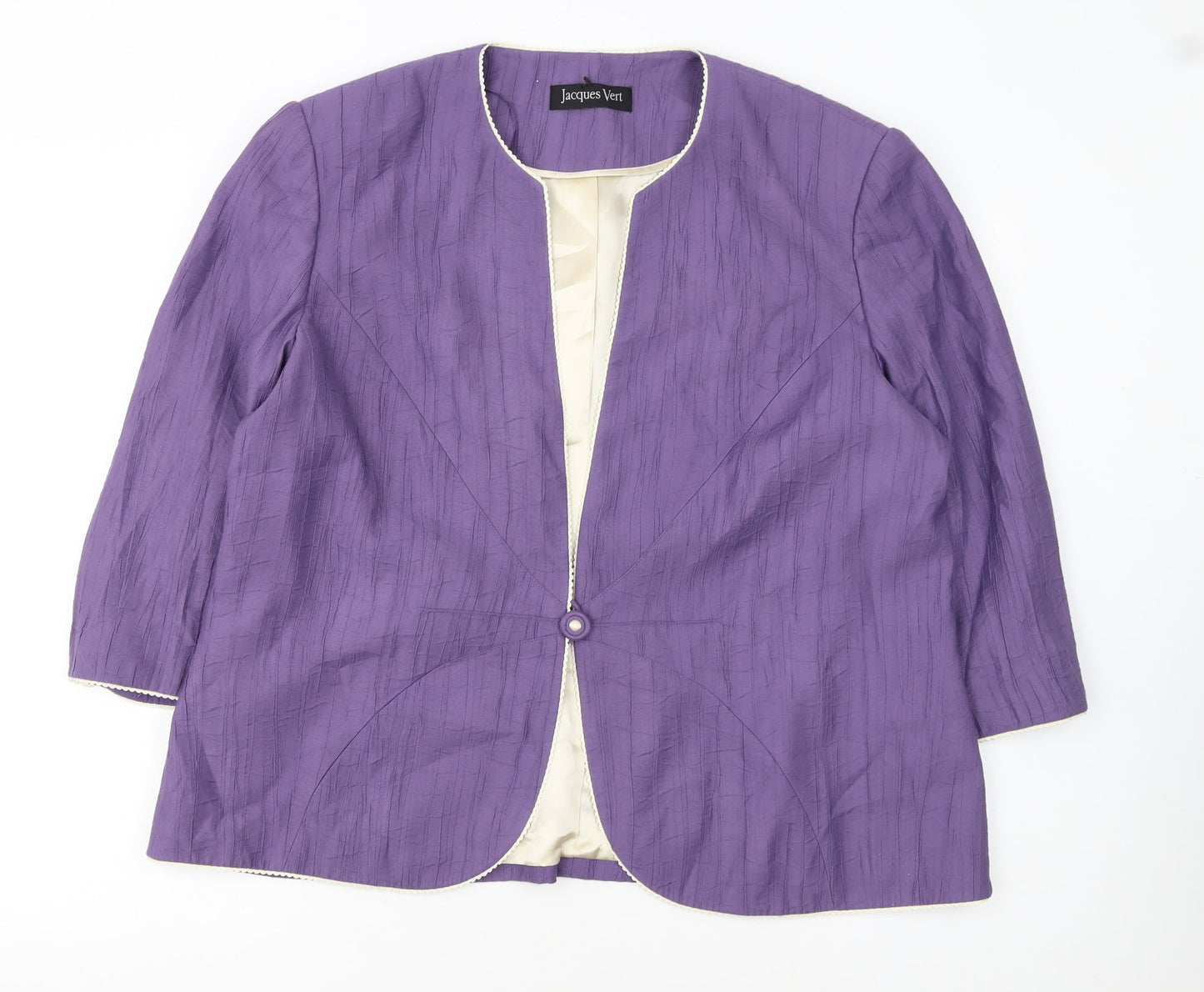 Jacques Vert Women Purple Tailored Suit Jacket UK 22 Lined Classic Fit