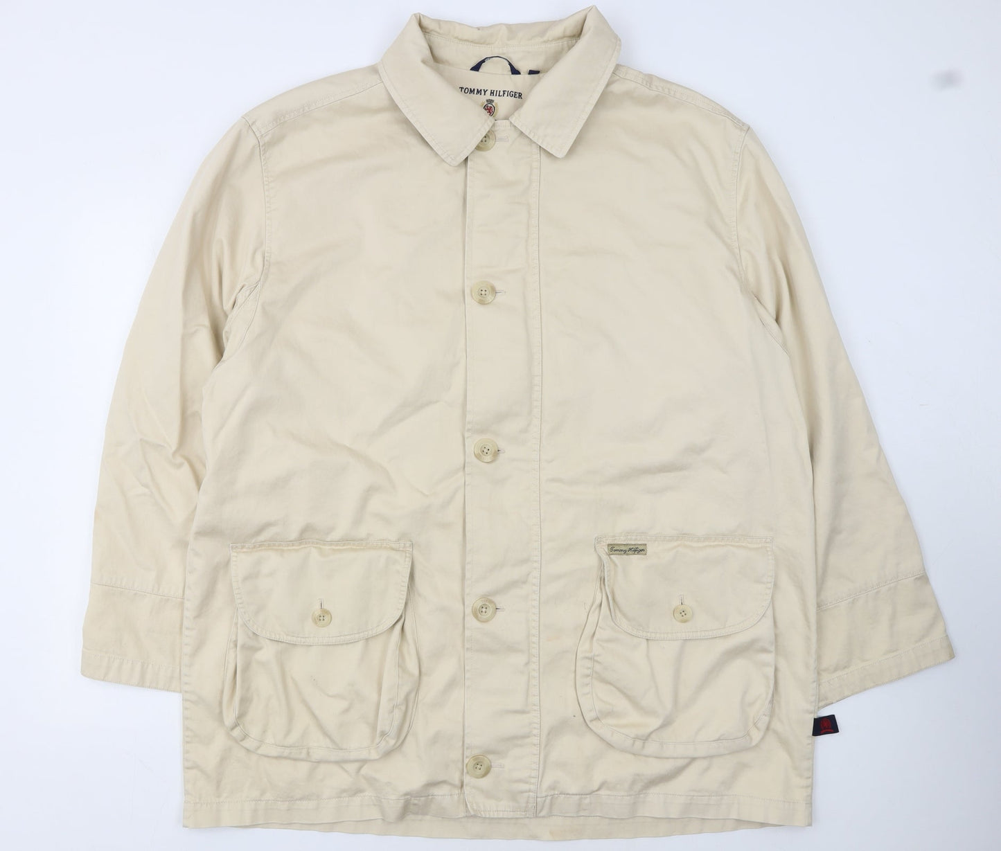 Tommy Hilfiger Men’s Beige 2XL Cotton Twill Button Jacket