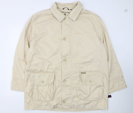 Tommy Hilfiger Men’s Beige 2XL Cotton Twill Button Jacket