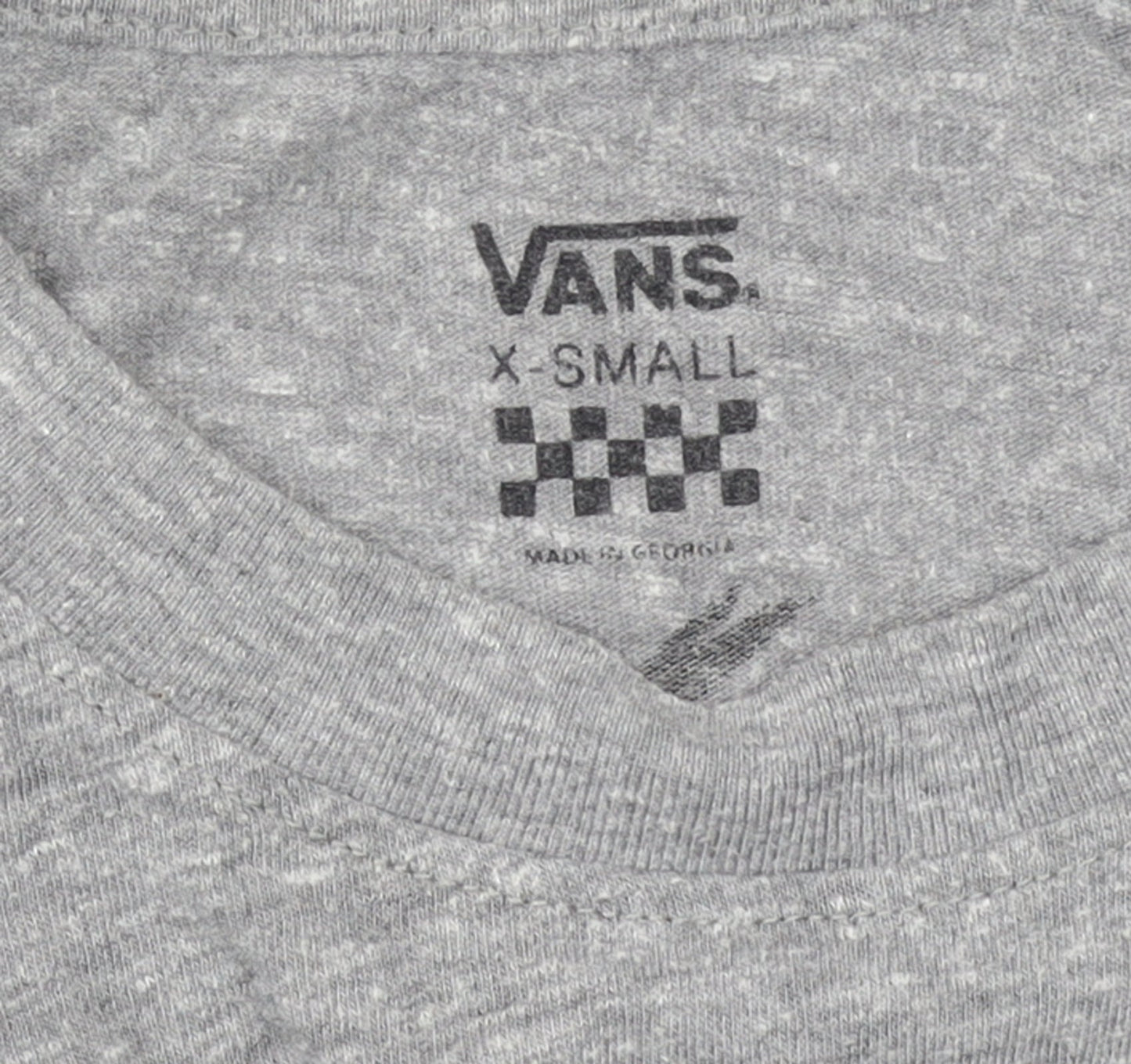 Vans Women’s Grey Cropped Long Sleeve Crew Neck T-Shirt XS