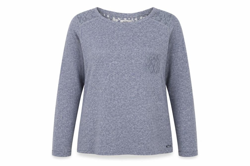 Superdry Womens Blue Lace Shoulder Long Sleeve Jersey T-Shirt XL