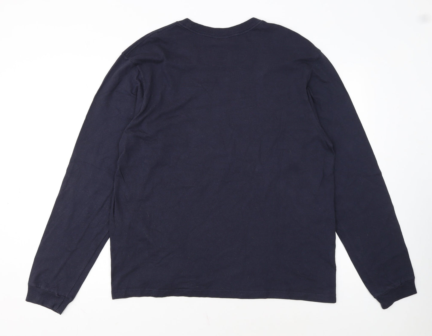 Calvin Klein Men's Navy Long Sleeve Crew Neck Cotton T-Shirt Size L