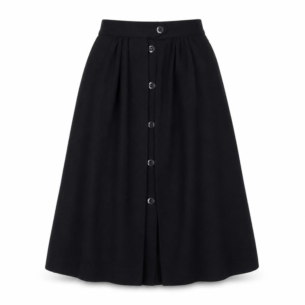 Stirling Cooper Women’s Black Wool A-Line Midi Skirt Size S Vintage