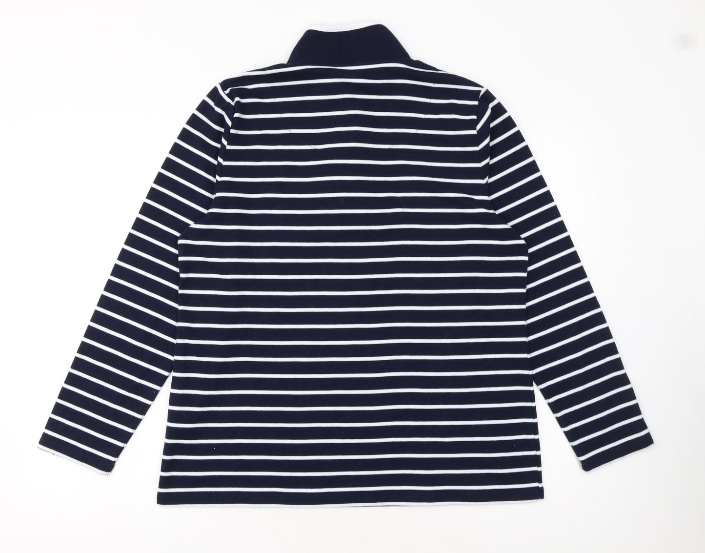 Penny Plain Womens Navy Stripe Long Sleeve Button Henley Sweatshirt Size 14/16