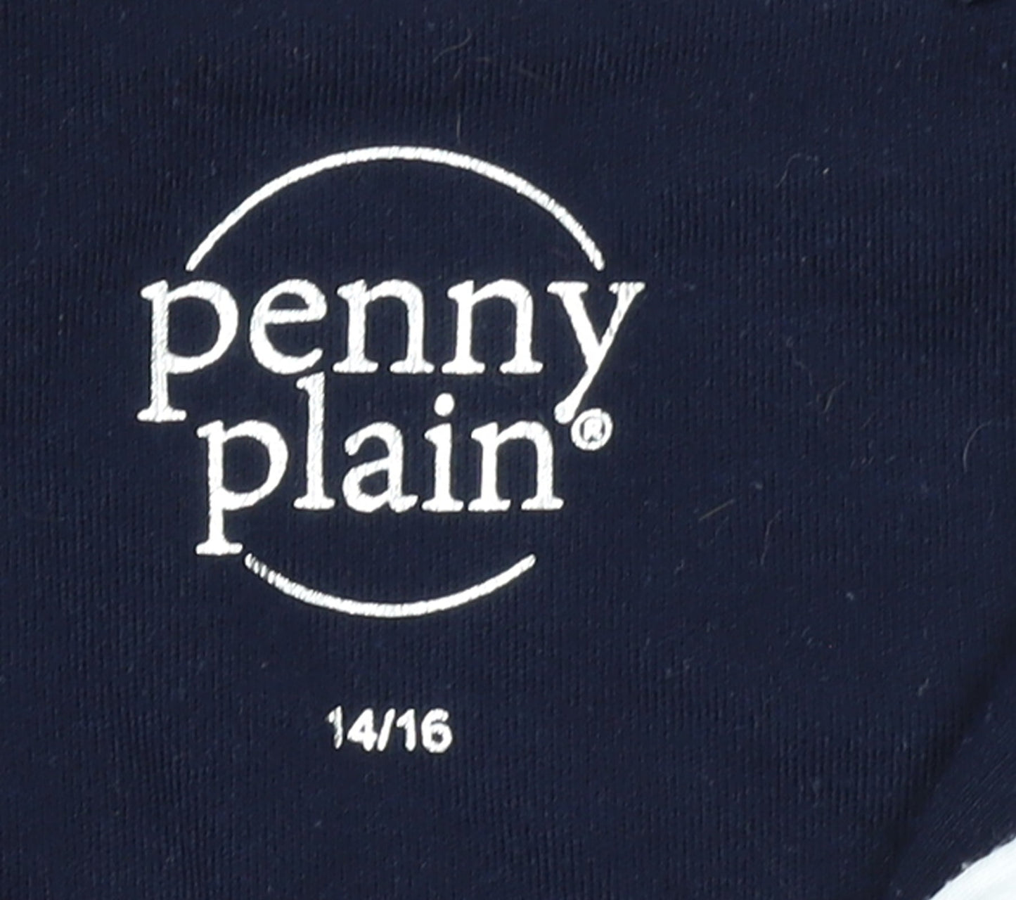Penny Plain Womens Navy Stripe Long Sleeve Button Henley Sweatshirt Size 14/16