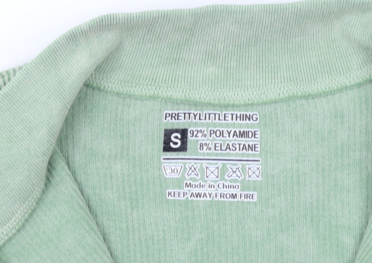 PRETTYLITTLETHING Women’s Green Track Jacket Size S Full Zip Activewear