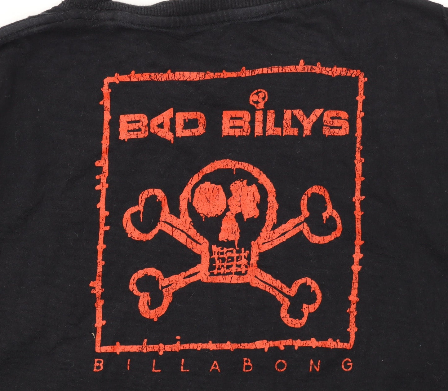 Billabong Boys Black Graphic Skull T-Shirt 16 Years 100% Cotton
