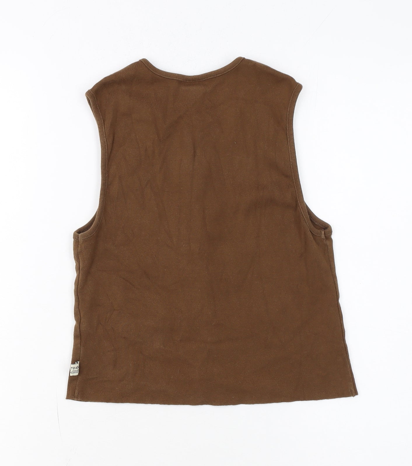 Toms Women's Brown Sleeveless Button-Up Jersey Top Size M