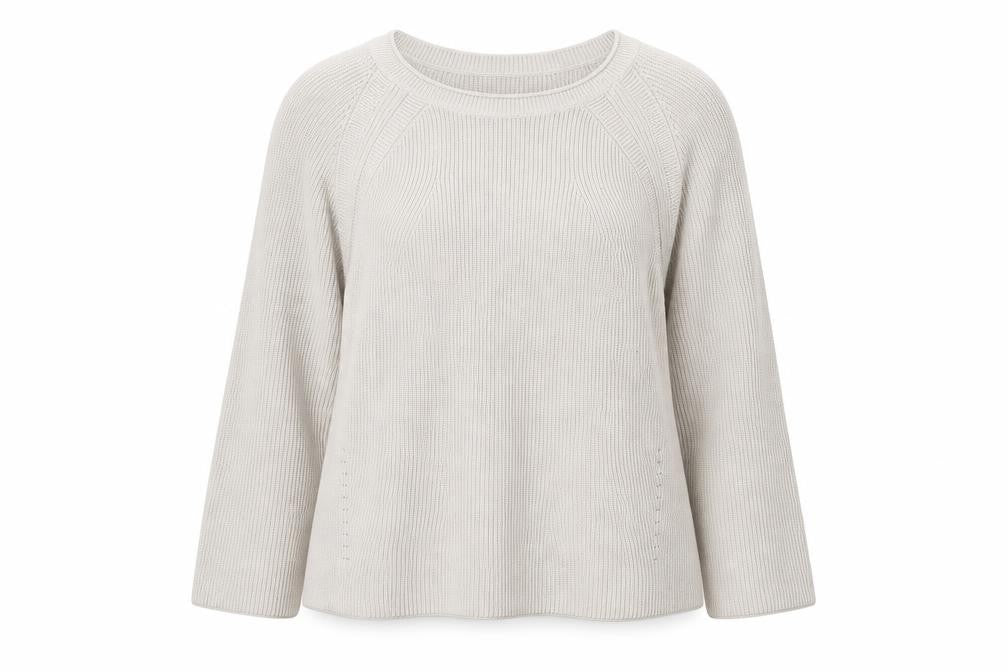 The White Company Women’s Ivory Cotton Crew Neck Jumper Size 8