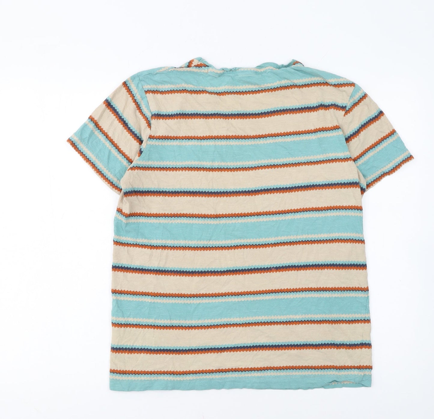 Jack & Jones Men's Multicoloured Striped Cotton T-Shirt Size M
