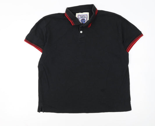 Charles Wilson Men's Black XL Polo Shirt Short Sleeve 100% Cotton