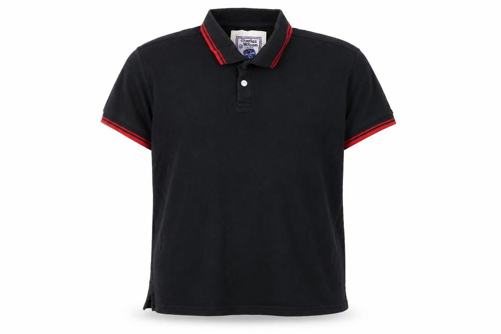 Charles Wilson Men's Black XL Polo Shirt Short Sleeve 100% Cotton