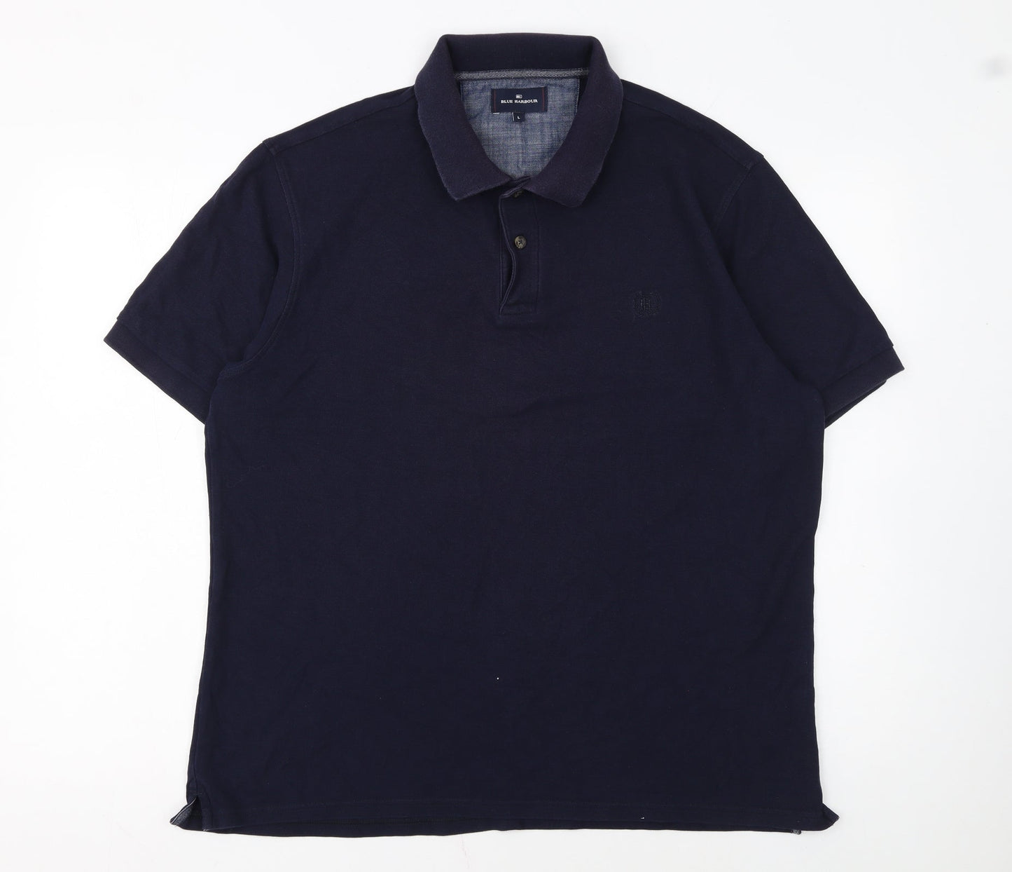 Marks and Spencer Men's Blue Cotton Polo Shirt Size L Regular Fit