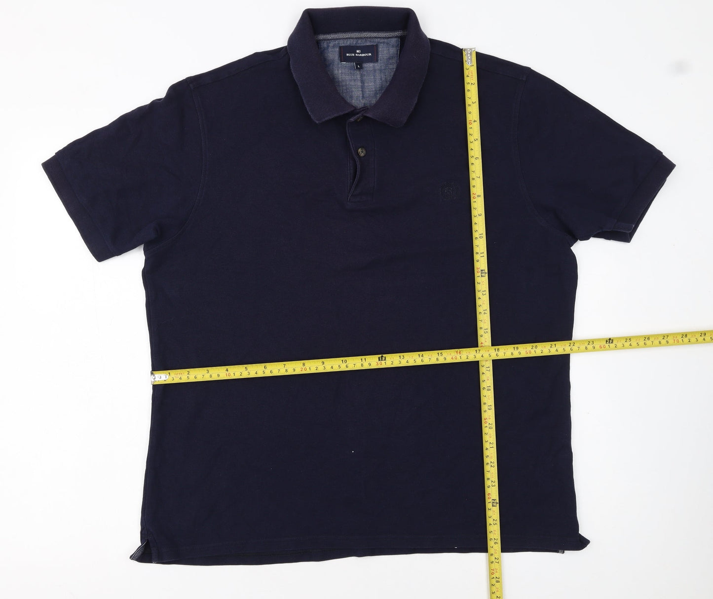 Marks and Spencer Men's Blue Cotton Polo Shirt Size L Regular Fit