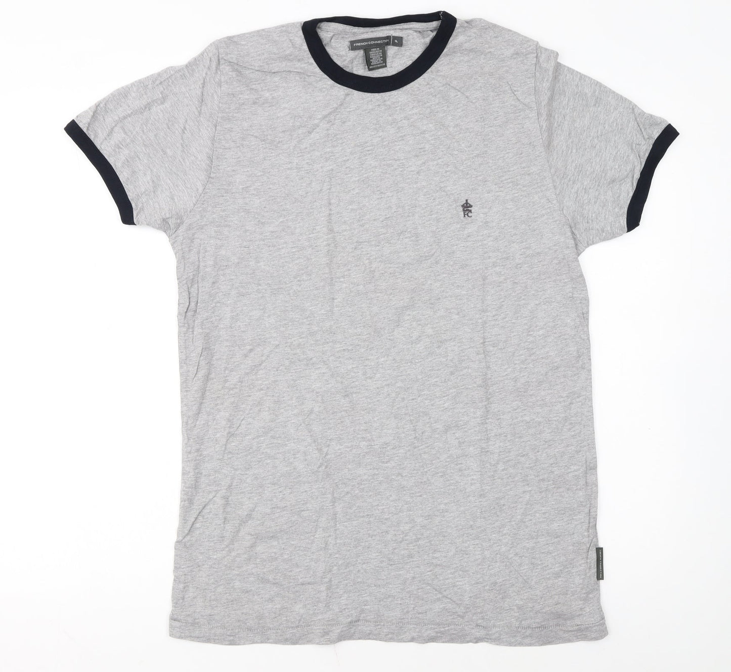 French Connection Men's Grey XL Crew Neck Cotton T-Shirt
