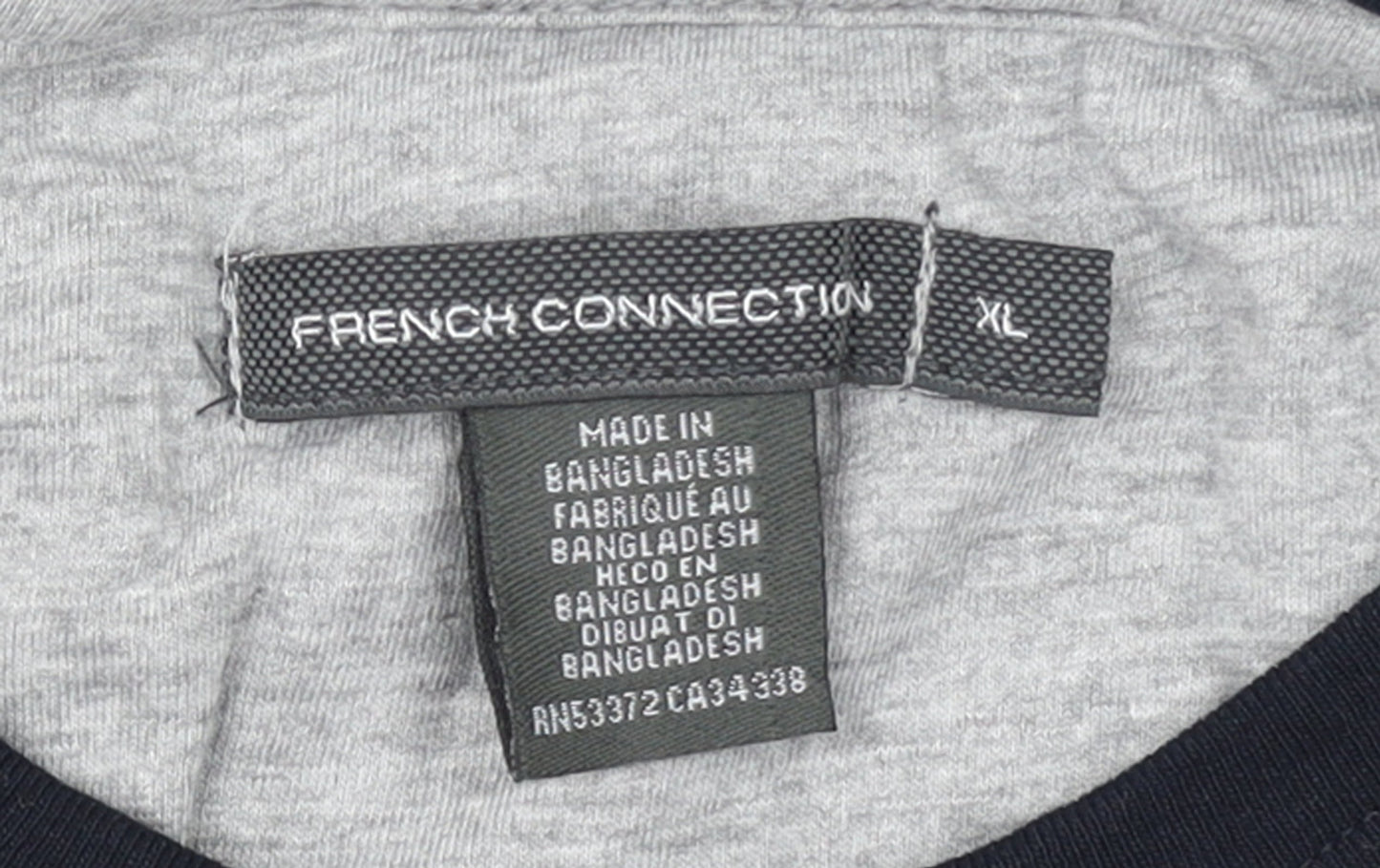 French Connection Men's Grey XL Crew Neck Cotton T-Shirt
