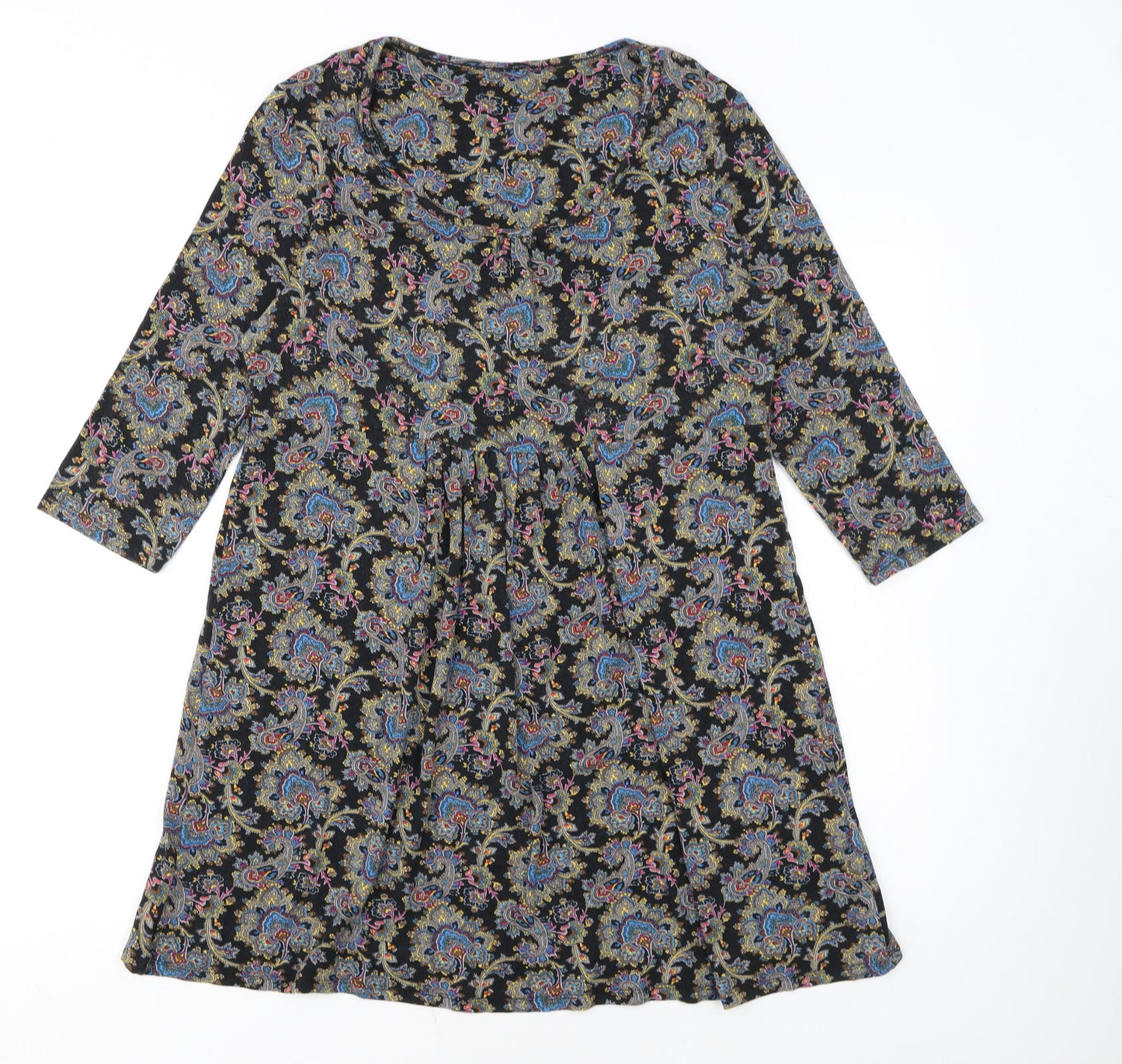 Tu Womens Multicoloured Paisley A-Line Jersey Dress Size 8
