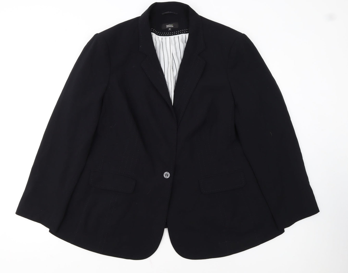 Marks and Spencer Women's Black Size 24 Classic Single-Breasted Blazer
