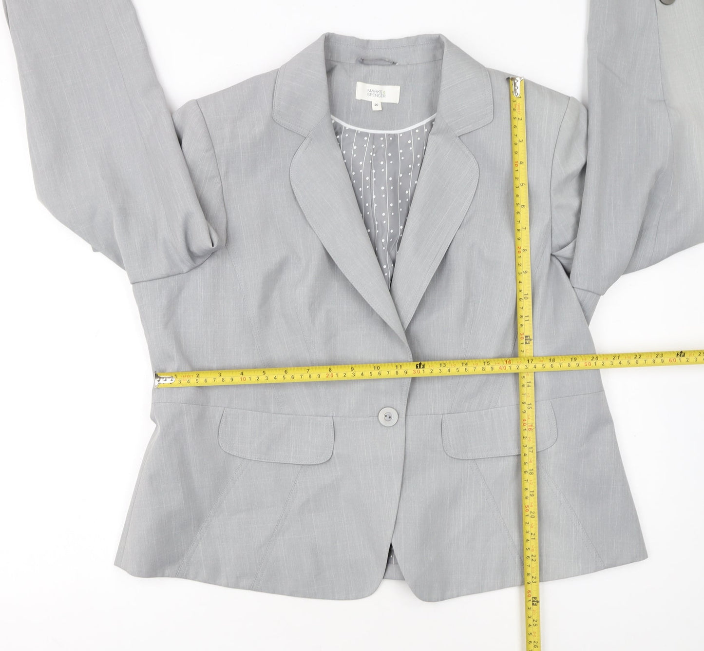 Marks and Spencer Women’s Grey Size 20 Single-Breasted Blazer