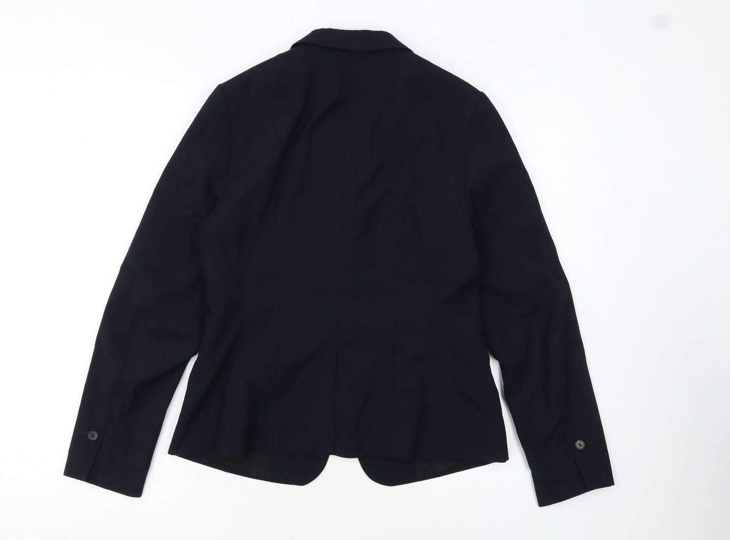 H&M Women Navy Blue Single-Breasted Blazer UK 10 Classic Fit