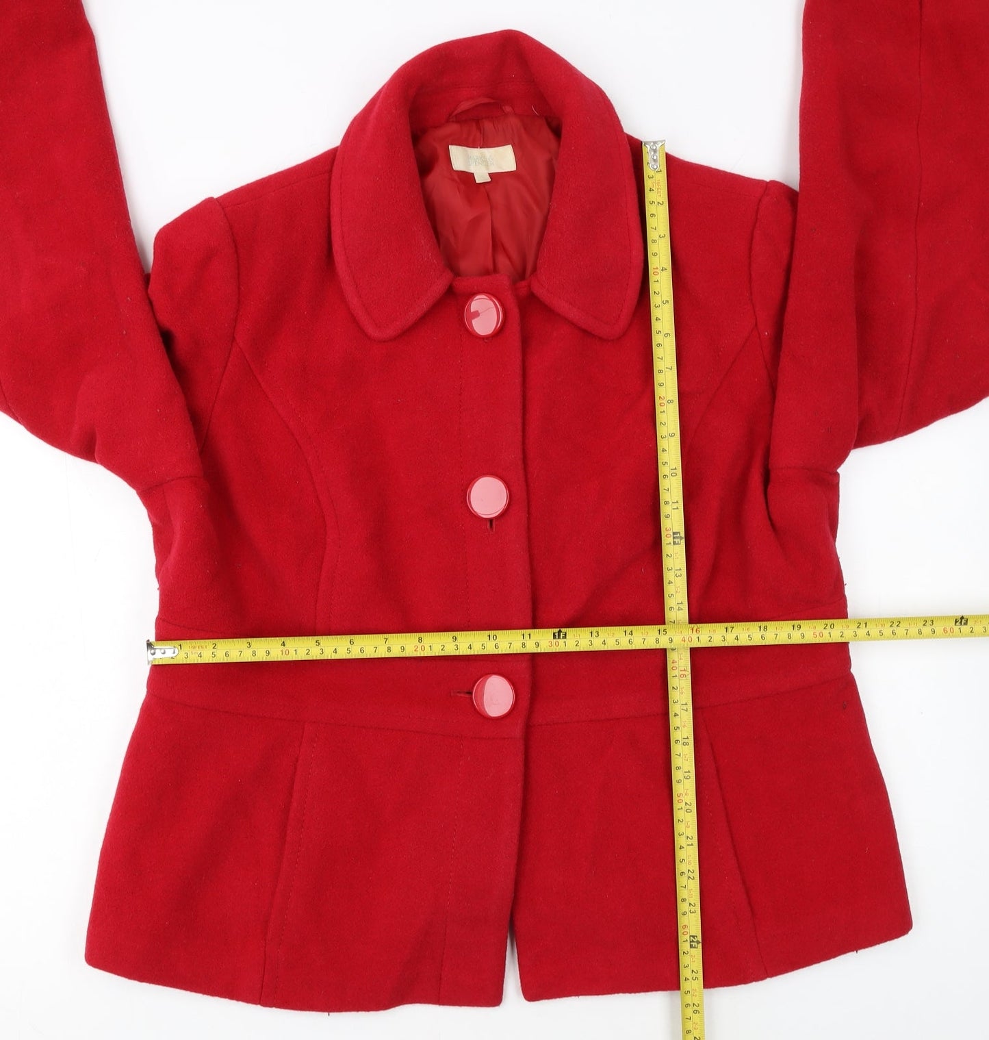 Marks and Spencer Women's Red Wool Blend Overcoat UK 20