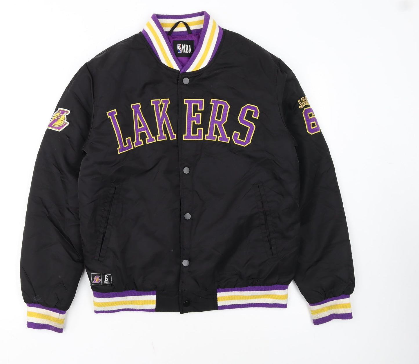 Primark NBA Lakers Black Men's S Varsity Jacket Basketball Style