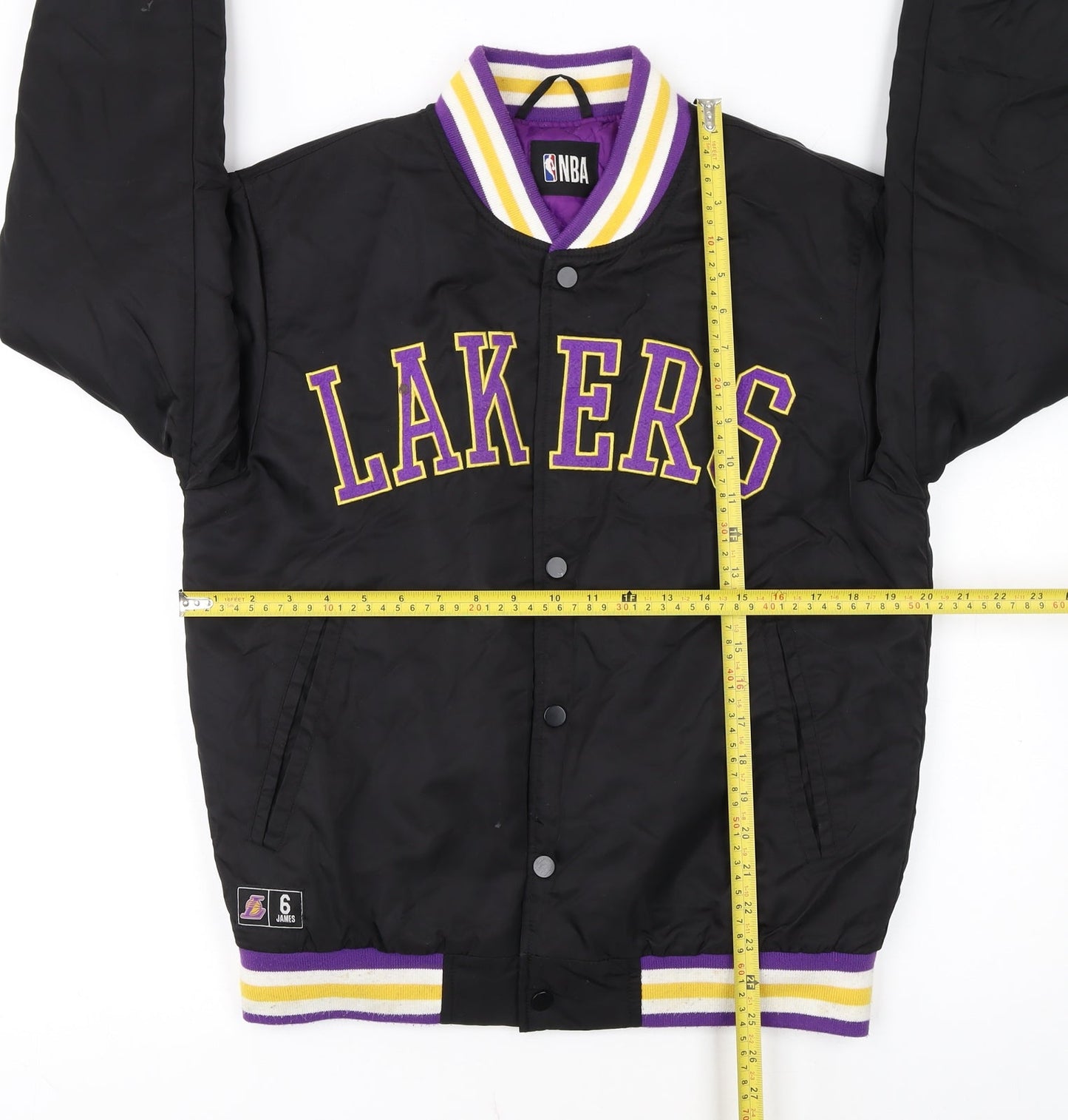 Primark NBA Lakers Black Men's S Varsity Jacket Basketball Style