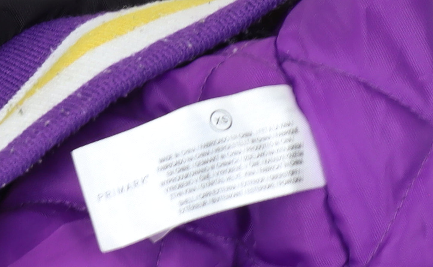 Primark NBA Lakers Black Men's S Varsity Jacket Basketball Style