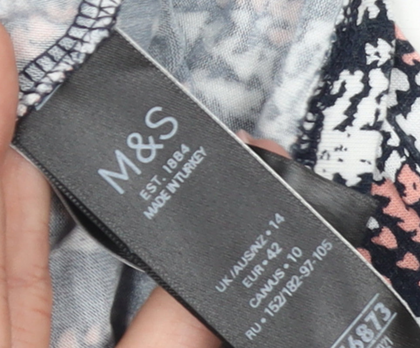 Marks and Spencer Womens Multicoloured Jersey Blouse Size 14