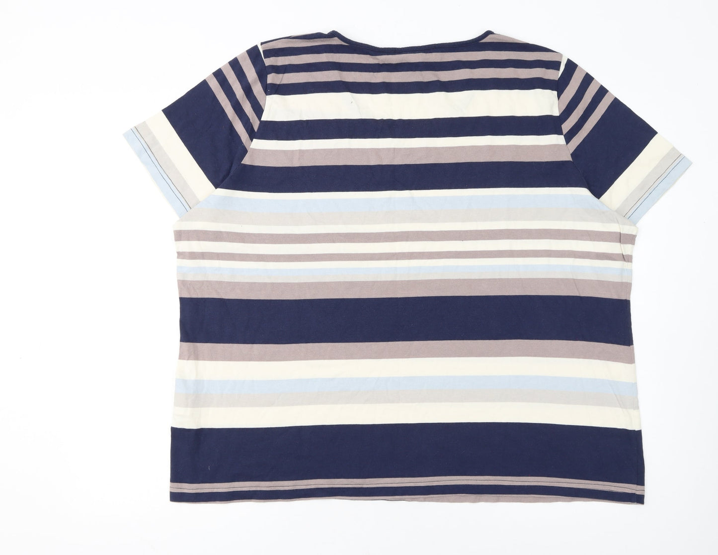 Collection L Women's Multicoloured Stripe T-Shirt Size 28 Cotton Modal